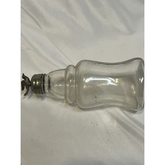 Pewter Metal Bird Topped Glass Shaker Salt Pepper MCM Vintage - Picture 7 of 7